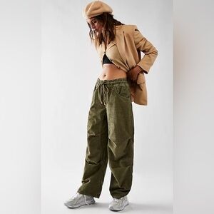 We The Free- Olive Wide Leg Drawstring Pants Corduroy -NWOT